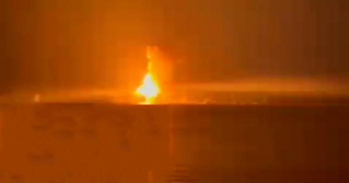 Удар по Антоновскому мосту, скриншот видео