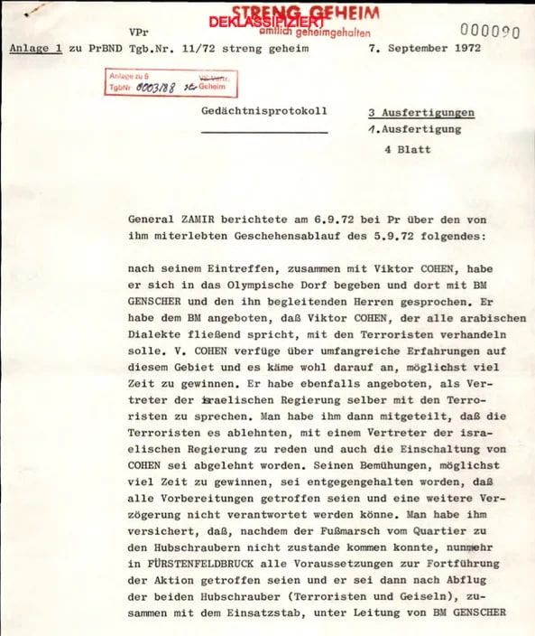 Розвідка Німеччини опублікувала протокол про операцію з порятунку заручників на Олімпіаді-1972