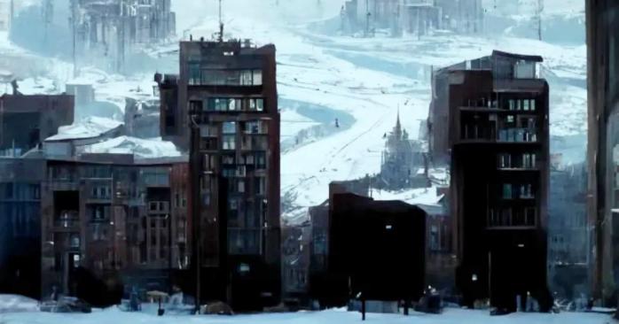 Зимний город, фото: mildjourney