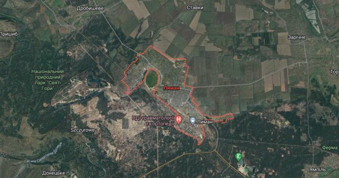 ВСУ освободили пять населенных пунктов вблизи Лимана. Карта: Гугл