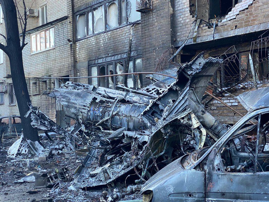 Руйнування будинку після падіння Су-34 в російському Єйську. Жовтень 2022. Фото: російські ЗМІ