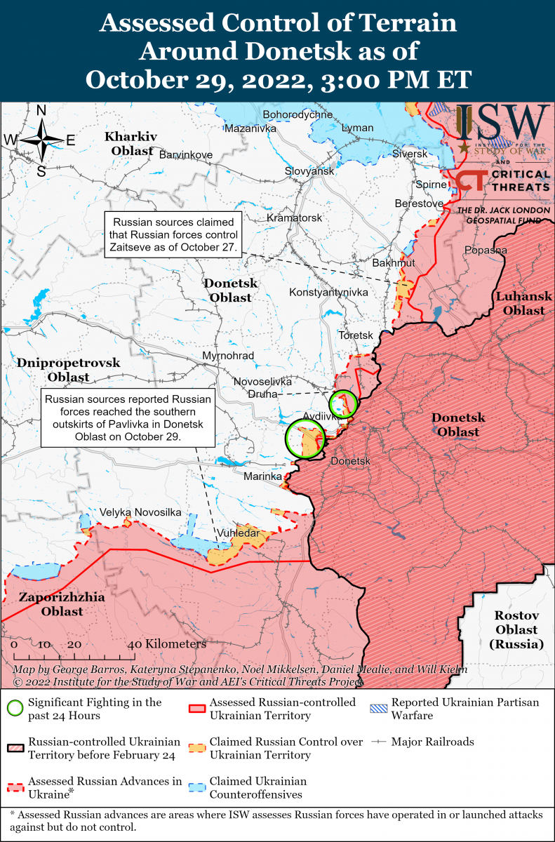 Карта боїв на Донбасі: ISW