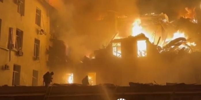 Пожар в Донецке, видео скриншот