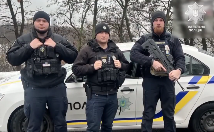 Обстріл Києва 23 листопада показали з камери патрульних поліцейських
