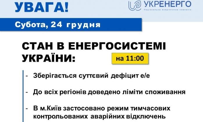 Де найскладніша ситуація з електропостачанням, назвали в “Укренерго”