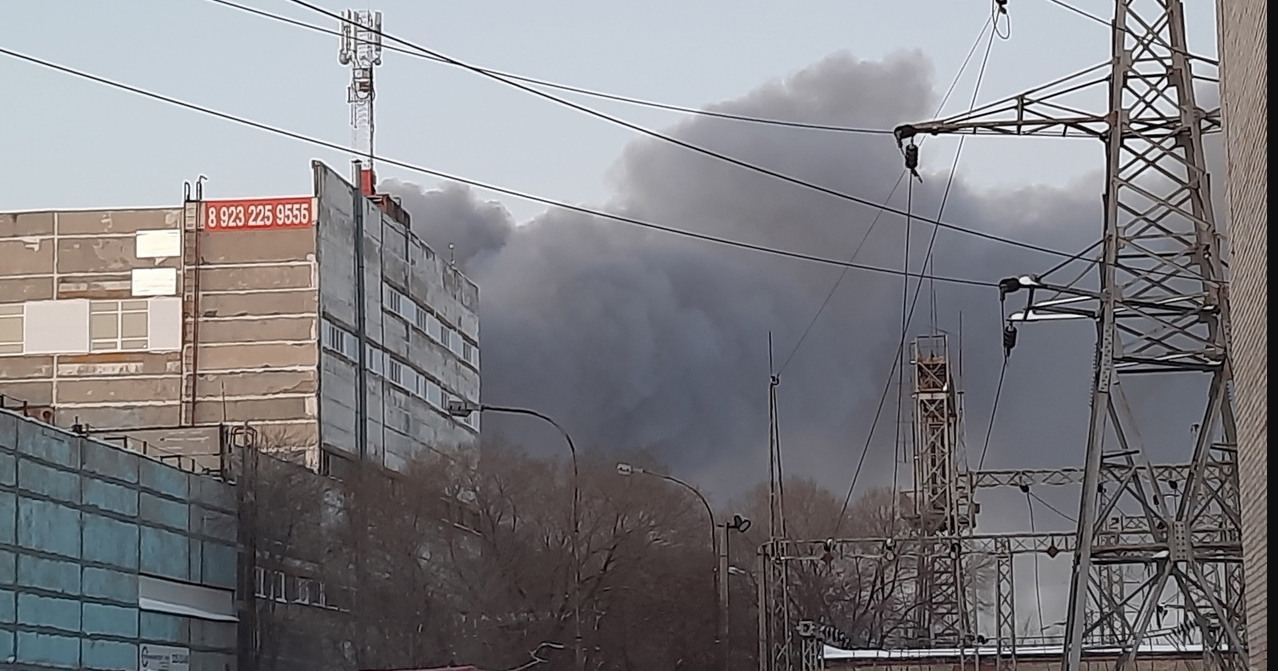 Пожежа на складах. Фото: «Новости Новосибирска»
