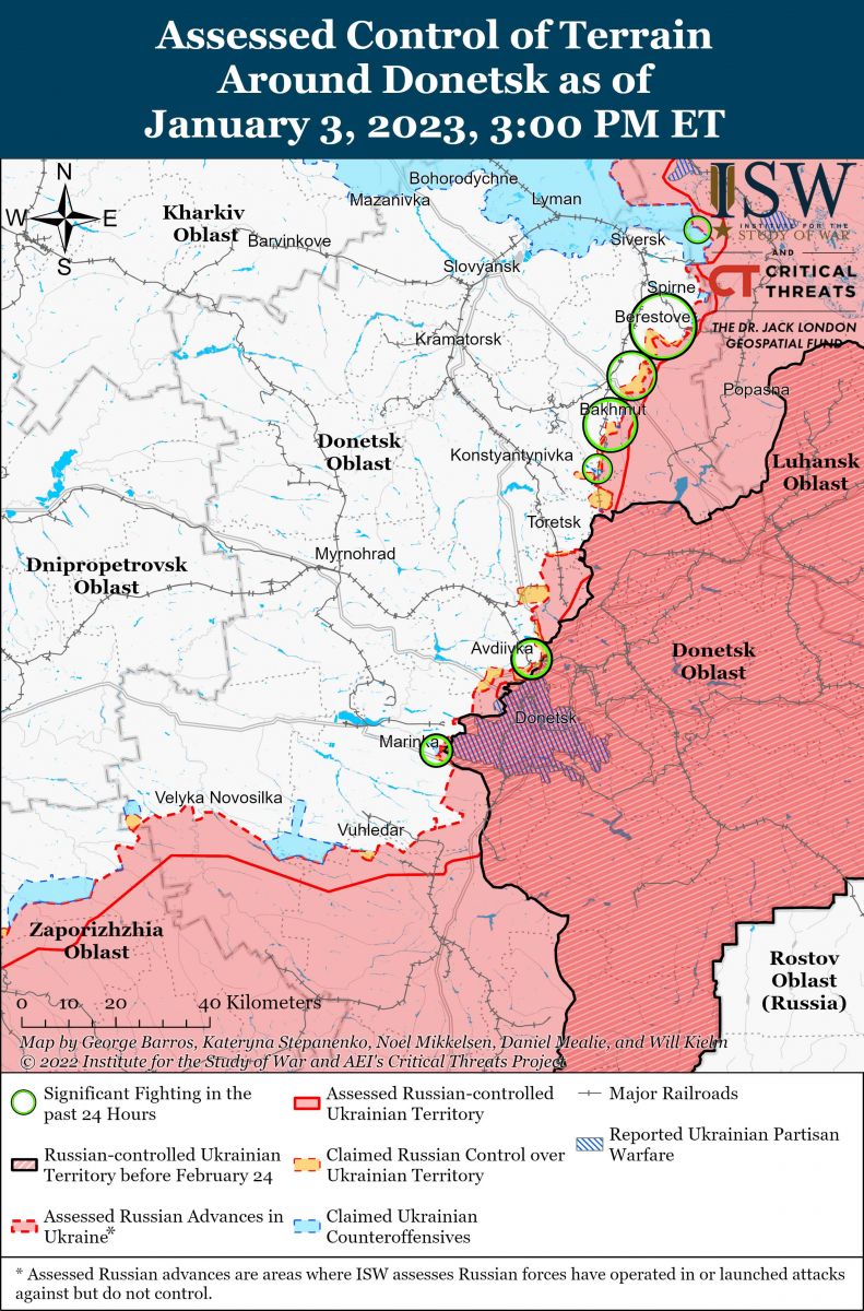 Ворог зазнав серйозних втрат на Запоріжжі. Карта: ISW