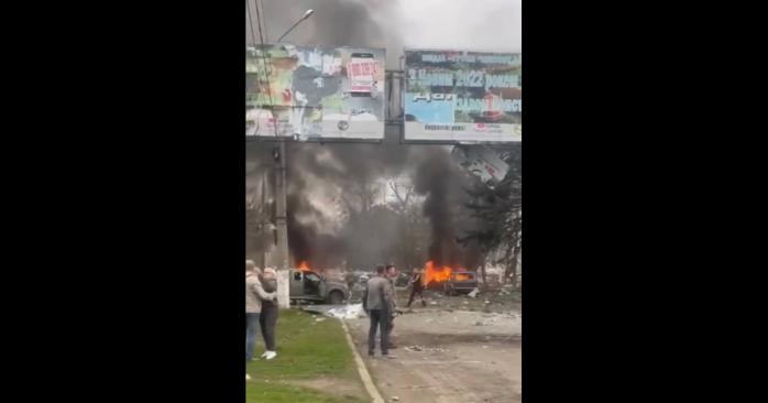 Последствия российского обстрела Славянска, скриншот видео