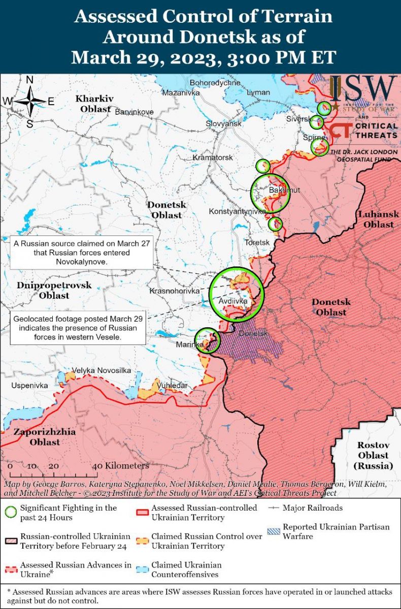 Битва за Донбас, карта - ISW