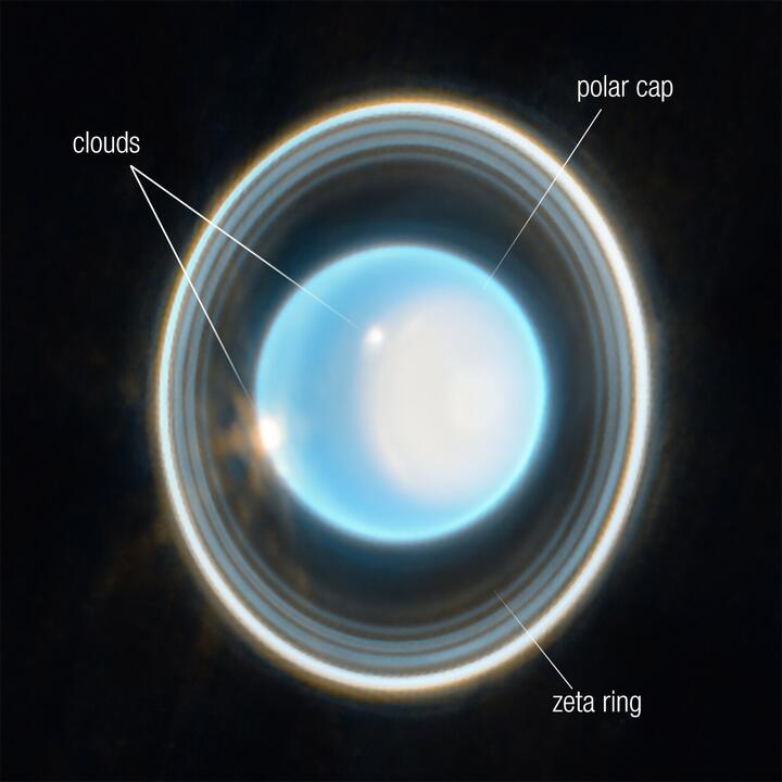 Телескоп «Джеймс Вебб» надіслав нові фото Урана із супутниками
