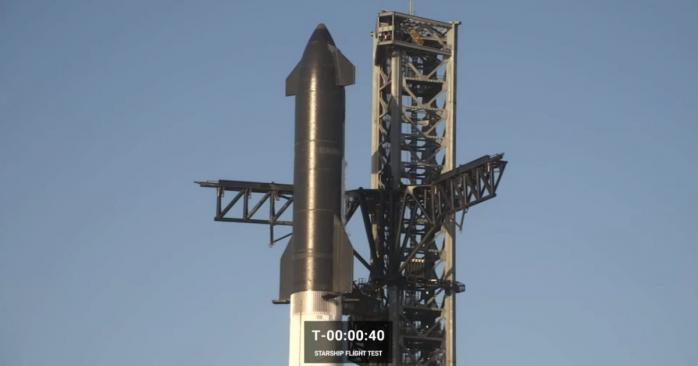 SpaceX перенесла первый испытательный полет ракеты Starship, скриншот видео