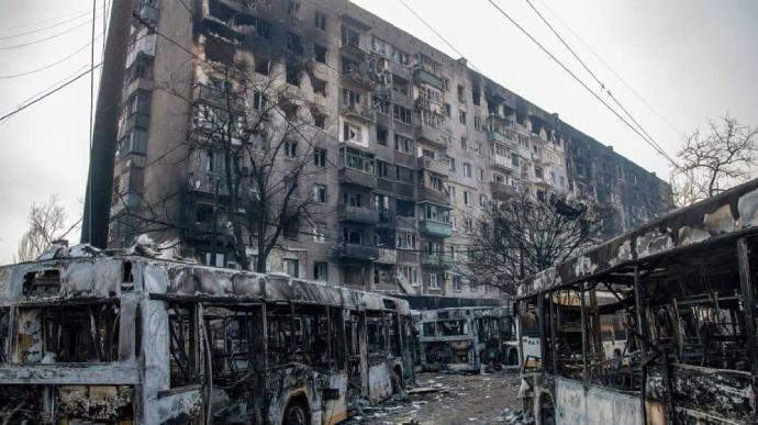 Разрушенный оккупантами Мариуполь. Фото: УП