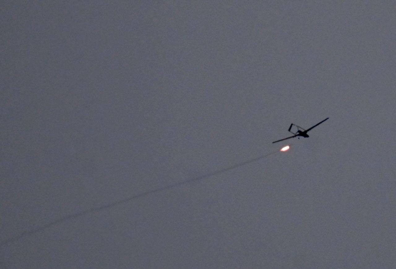 Збиття безпілотника над Києвом. Фото: УП