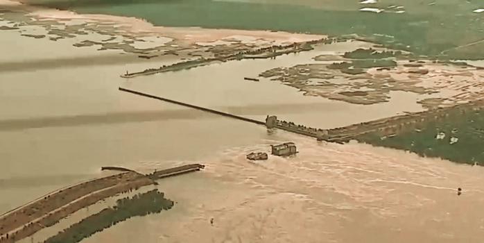 Наслідки руйнування Каховської ГЕС, скріншот відео