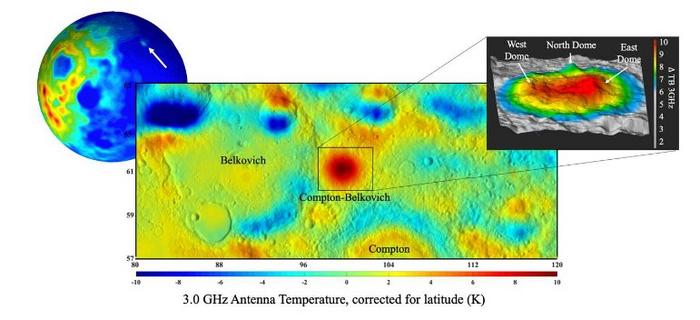 Місце розташування об’єкта з підвищеним виділенням тепла на Місяці, інфографіка: Siegler at al, Nature July 2023
