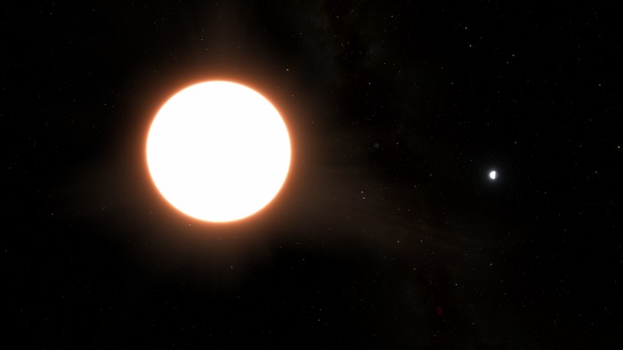 Екзопланета LTT9779 b обертається навколо своєї головної зірки, ілюстрація: ESA