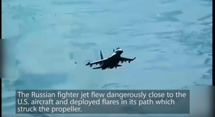 США показали видео инцидента с истребителем рф и беспилотником над Сирией 