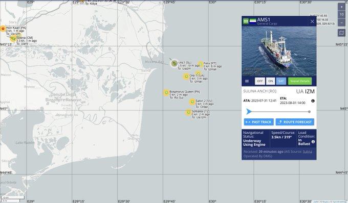 Израильское судно прорвало блокаду в Черном море и зашло в украинский Дунай