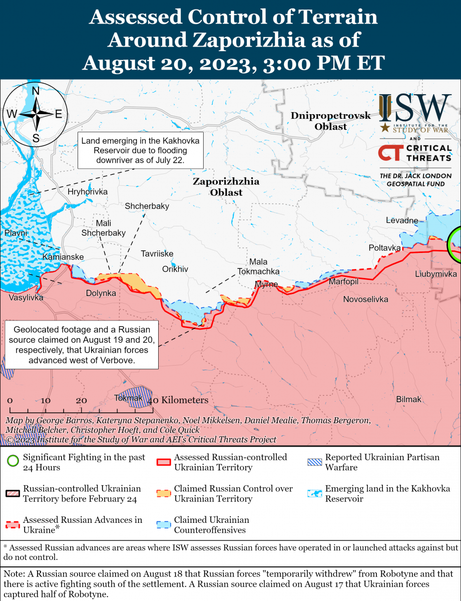 Бойові дії на Півдні. Карта: ISW