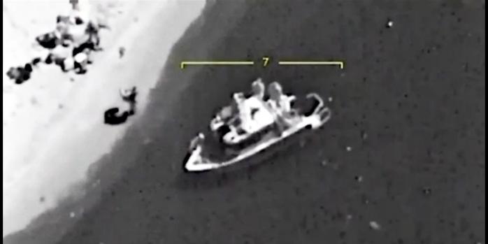Знищення російського катера, скріншот відео