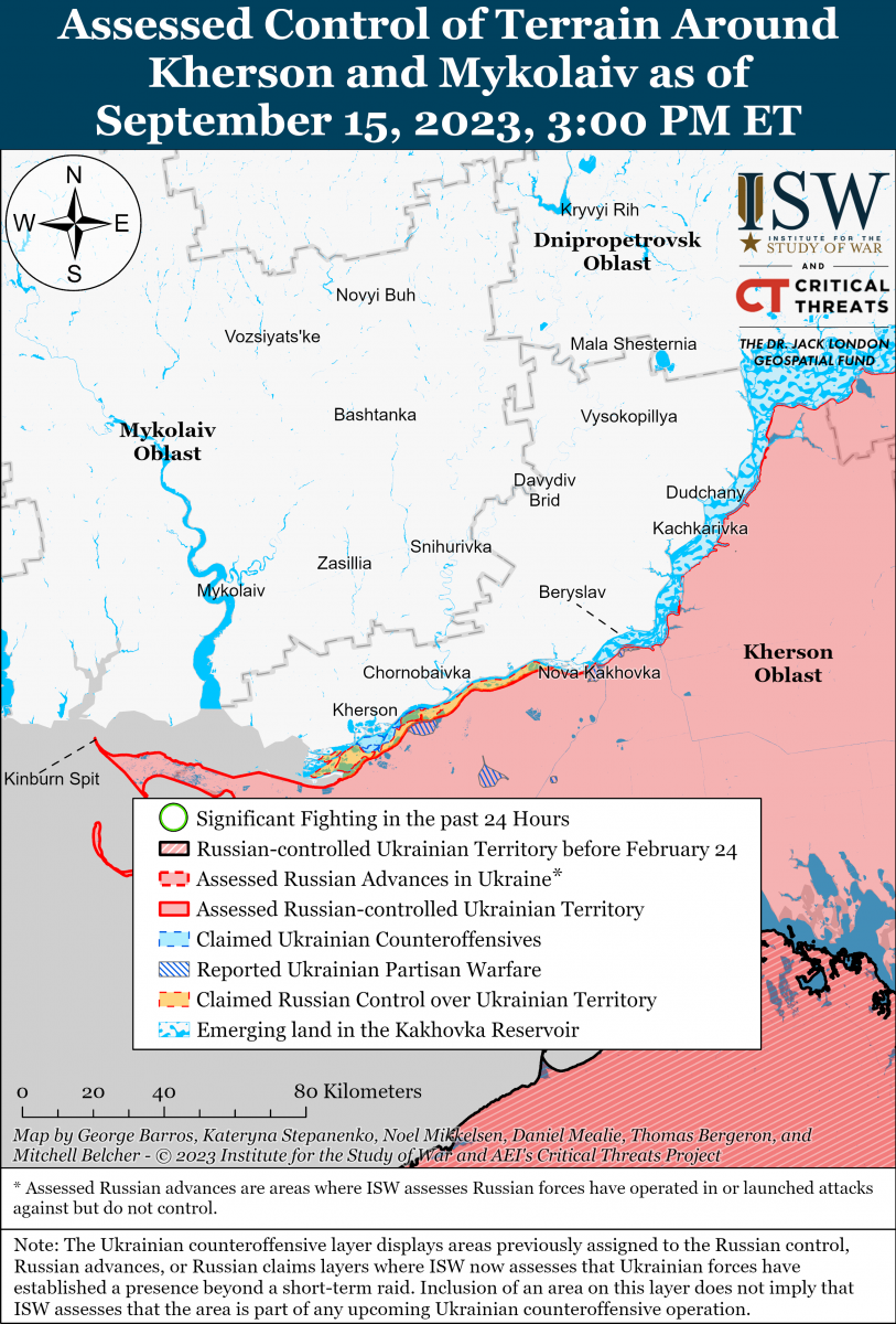 Українські військові форсували Дніпро. Карта: ISW