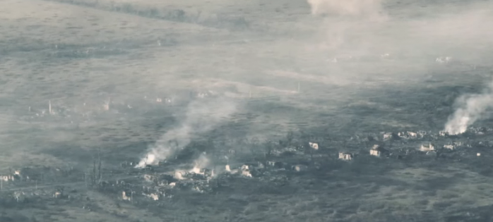 Знищену російськими окупантами Кліщіївку показали з дрона