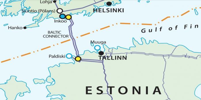 Поврежден газопровод Balticconnector, инфографика: ERR