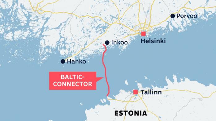 Перед витоком на газогоні Balticconnector помітили судна під прапором росії та Гонконгу