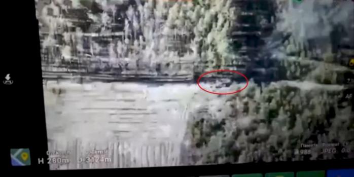 Уничтожение российского танка, скриншот видео
