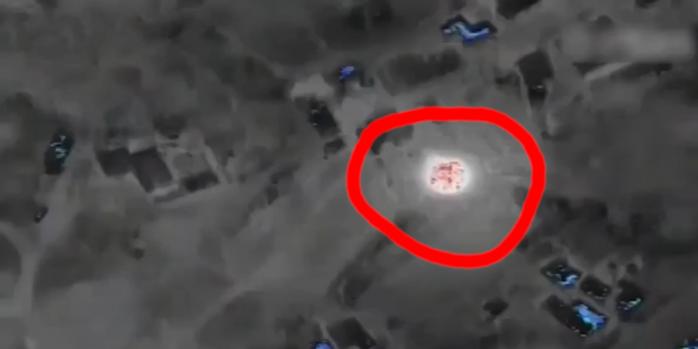 Уничтожение российского склада боеприпасов, скриншот видео