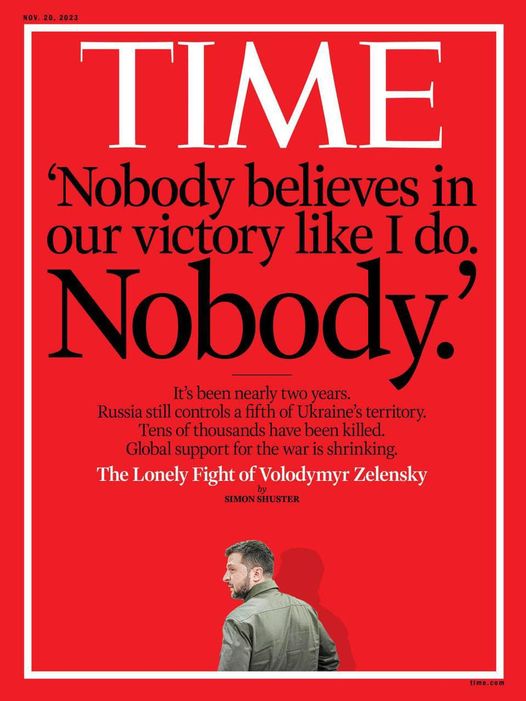 Обкладинка Time із заголовком: «Ніхто не вірить у перемогу України так, як я». Фото: twitter/TIME