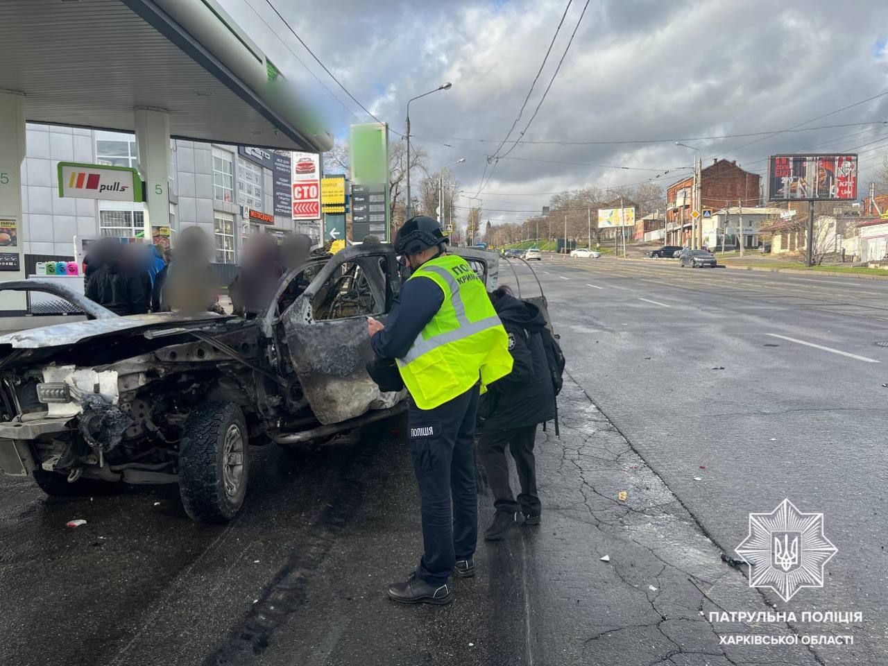 Вибух на АЗС стався у Харкові. Фото: МВС