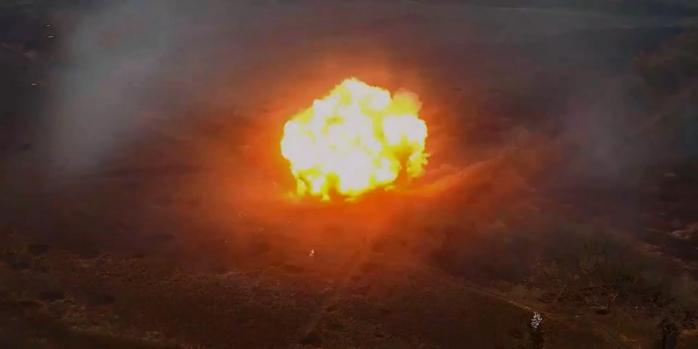 Уничтожение российского склада мин, скриншот видео