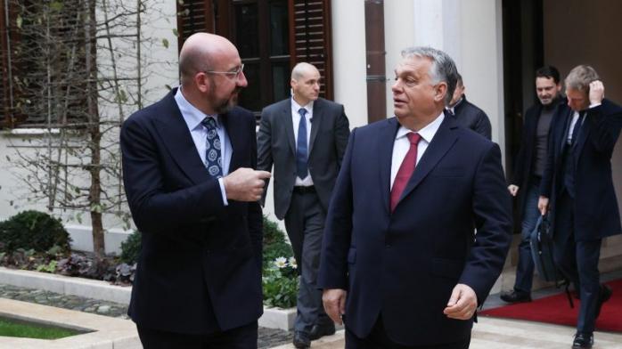Президент Європейської Ради Шарль Мішель зустрівся з прем’єр-міністром Віктором Орбаном у Будапешті 27 листопада 2023 року