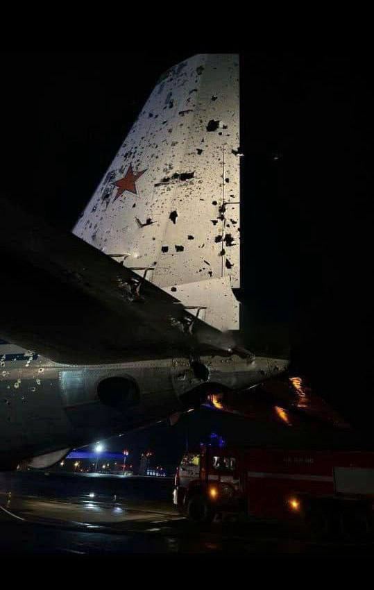 Начебто пошкоджений Іл-22. Фото: російські Telegram-канали
