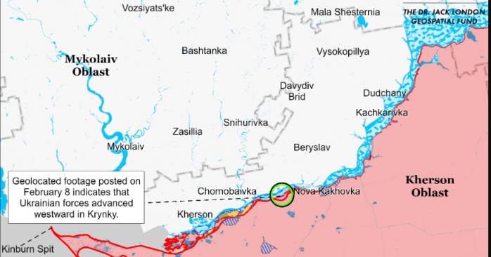 ВСУ добились успехов в Крынках. Карта: ISW