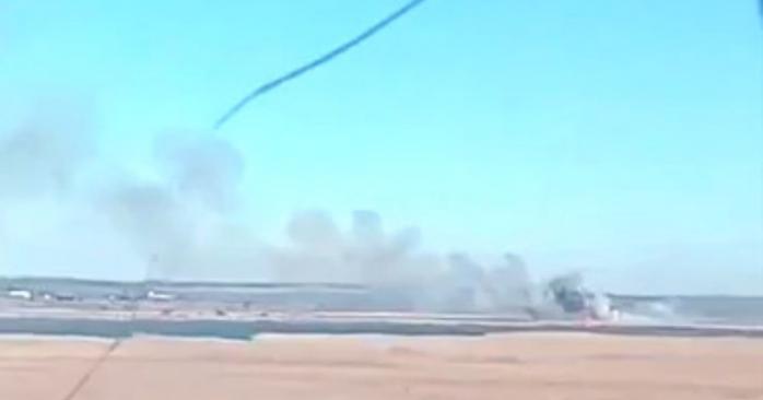 Место падения российского самолета, скриншот видео