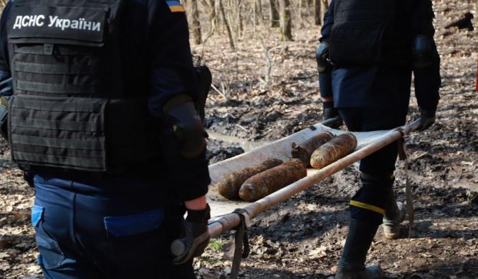 Снаряды Первой мировой войны обнаружили в лесу на Волыни, фото: ГСЧС