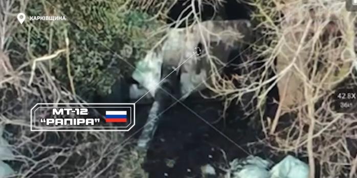 Знищення російської гармати, скріншот відео