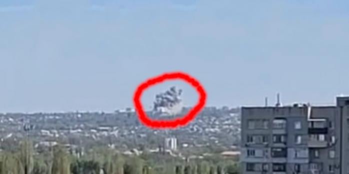 «Прилет» в Луганске, скриншот видео