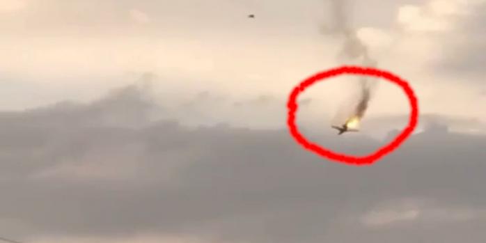 Падение российского самолета, скриншот видео