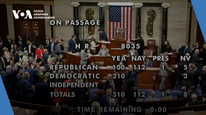 Желто-синие флаги и "Слава Украине" - появилось видео из Конгресса США при принятии закона о помощи