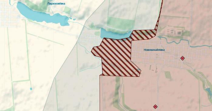 Оккупанты продвинулись в Новомихайловке. Карта: DeepState