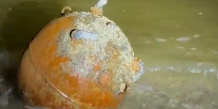 Знищення морської міни на Одещині, скріншот відео