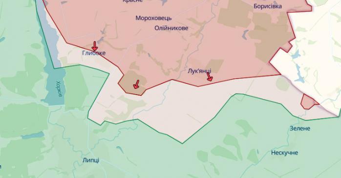 Войска рф пошли в наступление в районе Липцев. Карта: DeepState