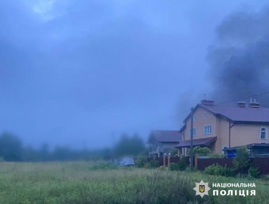 Наслідки ворожої атаки на столичний регіон. Фото: Нацполіція