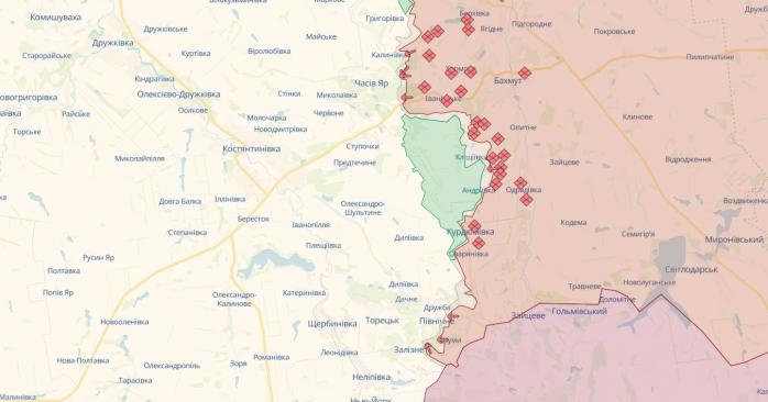 Карта боевых действий на Украине. Фото: DeepState