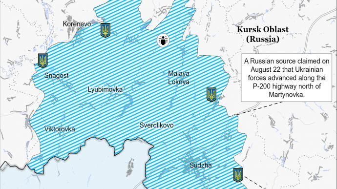 ВСУ продвинулись в районе Суджи. Карта: ISW