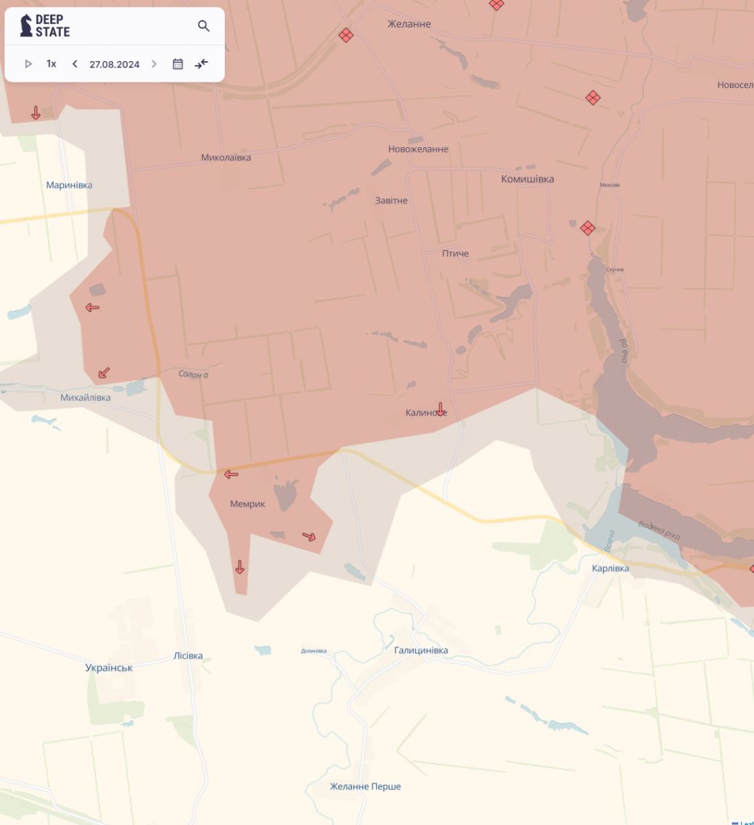 Армія рф захопила ще два села на Покровському напрямку. Карта: DeepState