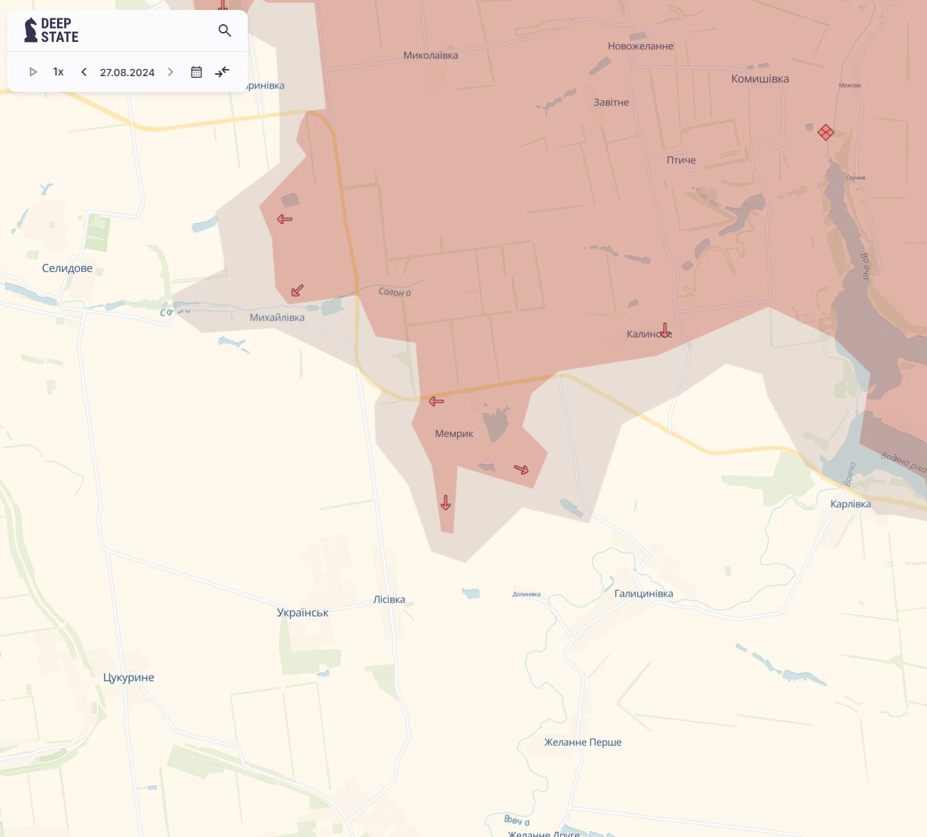 Армія рф захопила ще два села на Покровському напрямку. Карта: DeepState